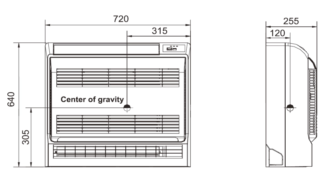 MyCond Console type overall dimensions