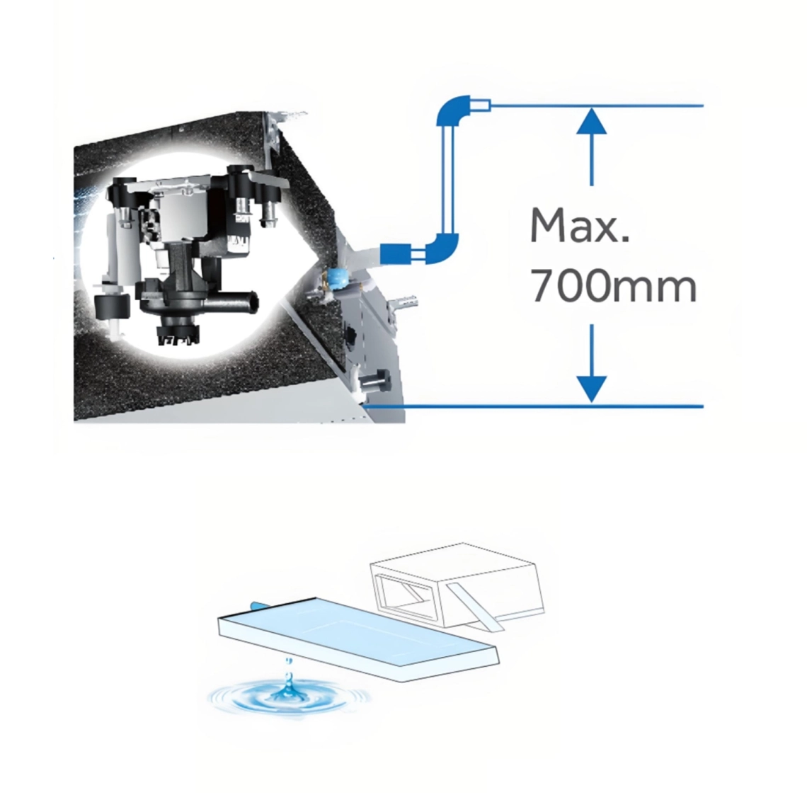 MyCond Low ESP slim duct drainage pump with lift up to 700 mm