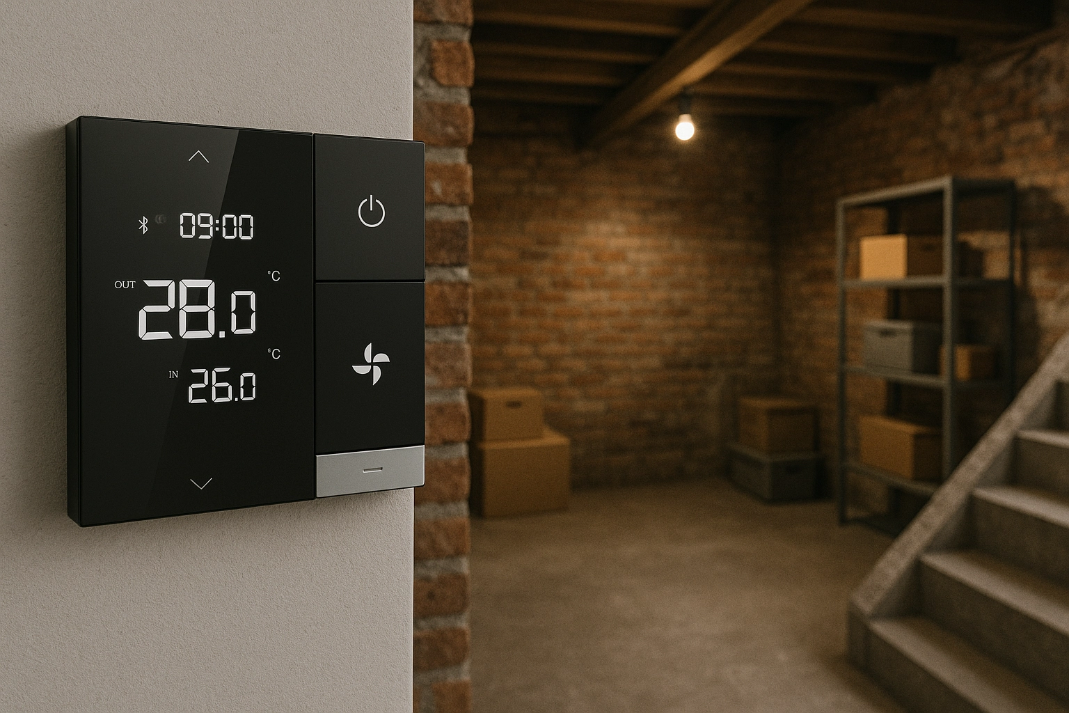 Wall-mounted hygrostat for automatic humidity control - Mycond Link